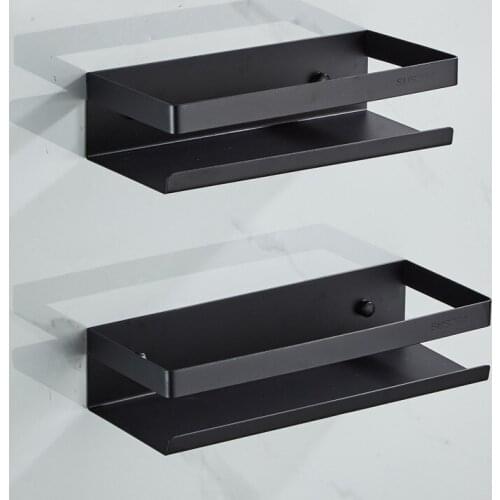 Bathroom Shelf Stainless Steel Shower Rack Corner Shelf Square Bath Shower Shelf Nail Free Black/Nickel Storage Organizer Rack