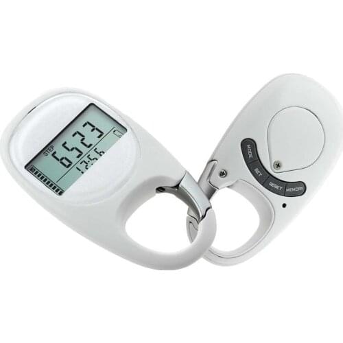 Portable Carabiner Walking Distance Fitness Calorie Step Counting Pedometer Carabiner