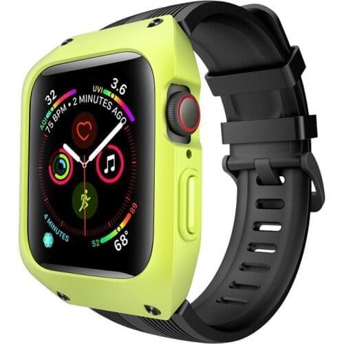 Anti-knock Case Watchband For Apple Watch Series 4 iWatch Strap 40/44mm Band Correa Rugged TPU Screen Protective Cover-Bracelet