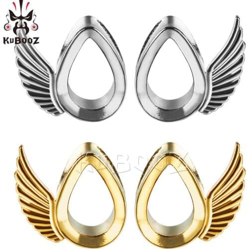 New Water Drop Wings Ear Expanders Strechers Copper Earrings Plugs Piercing Gagues Fashion Body Gift For Unisex Multi Color