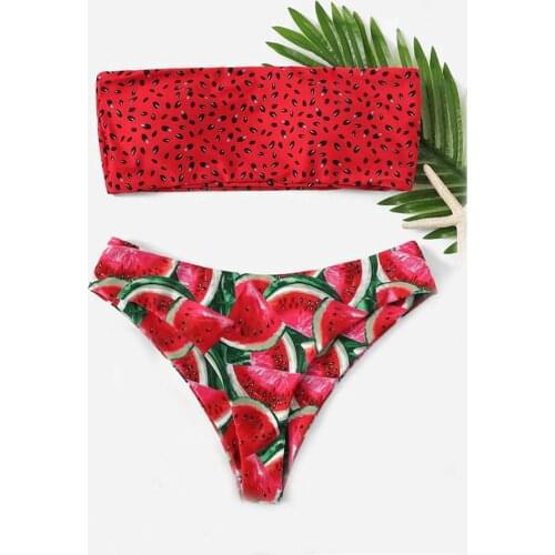 Sexy Push Up Bikinis Set Swimwear Women Swimsuits Bathing Suit Women Halter biquini Leaf Print Beach Wear Bikini 2020 2 PIECE