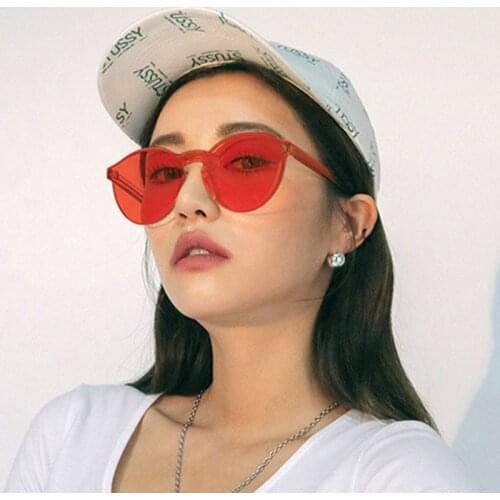 Square Round Lens Mirror Sunglasses Women Transparent Plastic Glasses Sun Glasses Clear Candy Color Lady Driver Goggles Glasses