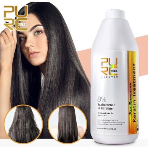 PURC Hot Sale 1000ml 8% Formaldehyde hair treatment products Brazilian keratin chocolate smell for hair treatments hair care