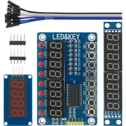 TM1637 4 Bits/TM1638/MAX7219 8 bit Digital LED Display Module 7 Segment 0.36Inch Clock RED Anode Tube Four Serial Driver