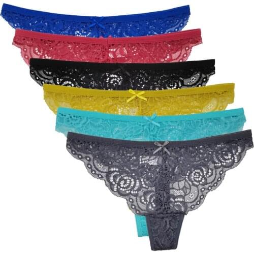 12 Pcs/pack Lace g-strings Sexy Panties Women Underwear Briefs Hollow Out Thong Underpants Lingerie Girls G string Intimates