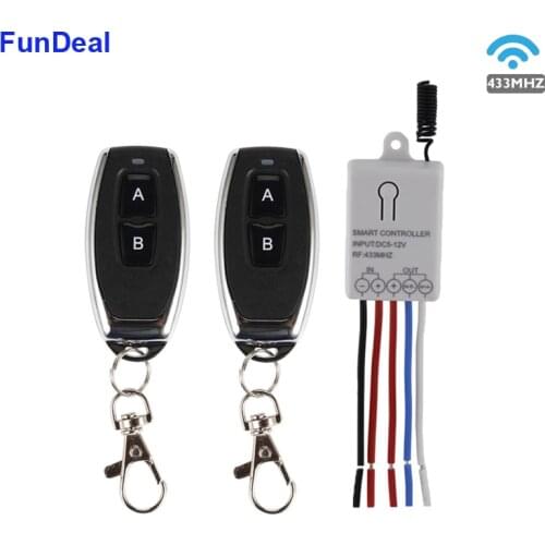 433 MHz Universal Wireless RF Remote Control Switch DC5V 12V 2CH Relay Controller And Transmitter For Garage And Gate Controller