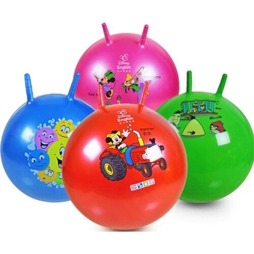 Thickened inflatable croissant cartoon handle ball sports fitness jumping ball kindergarten outdoor activity toys