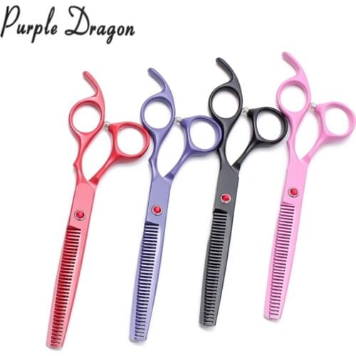 Z4102 6.5In. 18cm Animal Scissors Purple Dragon Stainless High Quality Dogs Cats Grooming Scissors Thinning Shears Pets Scissors