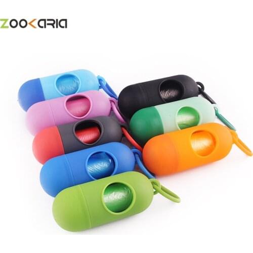 1 Roll 9 Color Pet Dog Poop Bag Dispenser Waste Garbage Holder Dispensers + Poop Bags Set Pets Dogs Trash Cleaning Supplies