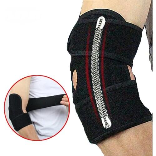 1PCS Spring Support Adjustable Elbow Pads Protector Joint Brace For Volleyball Basketball Gym Weightlifting Tennis Sports Safety