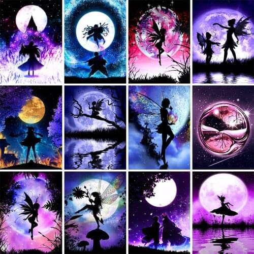 5D DIY Anime Fairy Diamond Painting Rhinestone Mosaic Picture Full Diamond Embroidery Gift Wall Sticker Home Decoration Kit