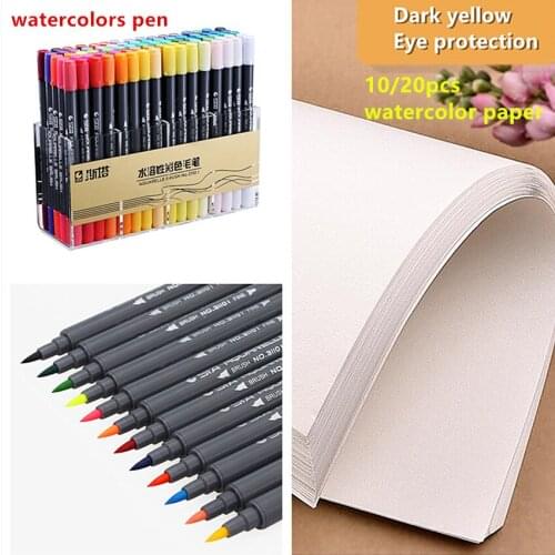 80colors two head watercolor brush pen with Gouache paper markers for drawing colored manga watercolor pen for school kid