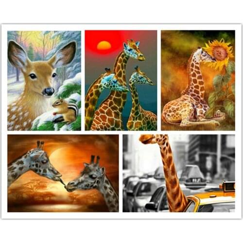Animal diamond painting giraffe lamb icon full square drill rhinestone diamond mosaic 3d diamond embroidery crafts gift