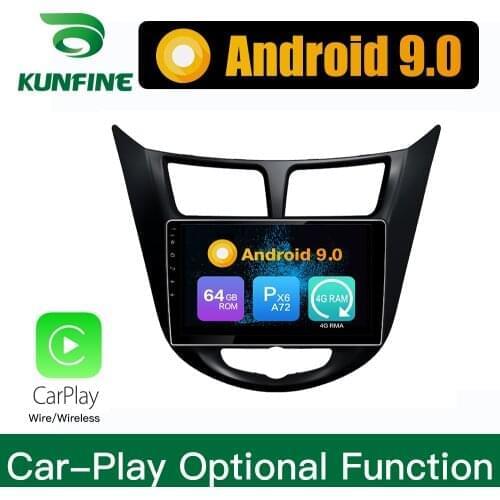 Octa Core Android 10.0 Car DVD GPS Navigation Player Deckless Car Stereo for Hyundai Verna Accent Solaris 2010-2016 Radio