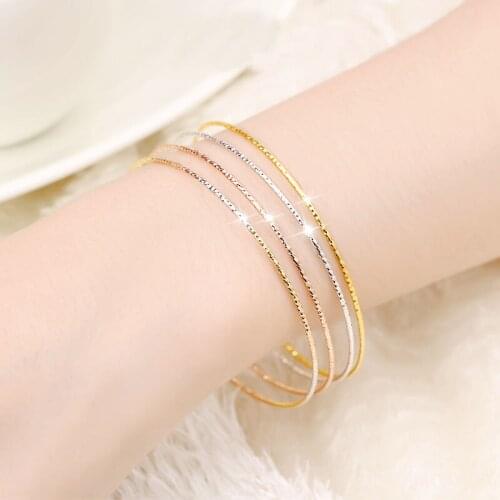 4PCS AU750 Solid Gold Bangle Lucky Italy Bangle 6.5g Diameter 60mm