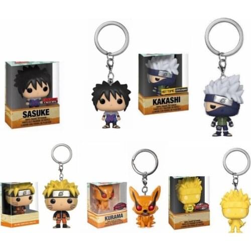 4cm SASUKE Kakashi Kurama Keychain Figure Collection Limited Edition Model Toys for Children Christmas Gift with Original Box