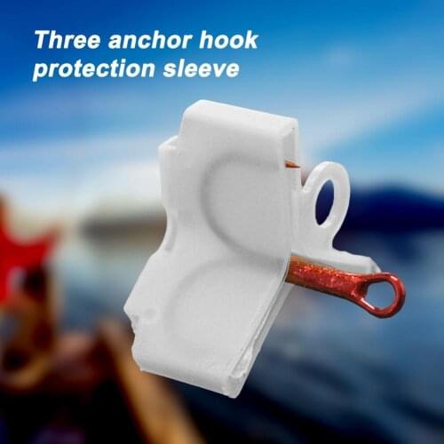 100Pcs/Set Treble Hooks Cover Anti-Scratch High Strength White Fishhook Caps Lightweight Durable Hook Sheath Case for Fishing