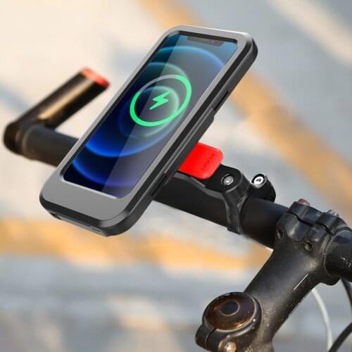 Bicycle Scooter Handlebar Mobile Phone Case Holder Waterproof Bike Motorcycle Wireless Charging Phone Bracket Support Bag