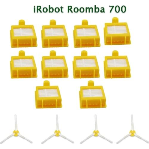 14Pcs/lot for iRobot Roomba 700 760 770 780 Series Vacuum Cleaners Parts Side Brush Bristle Flexible Beater Brush Hepa filter