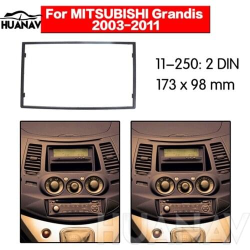 HUANAV Car Radio stereo Fitting installation adapter fascia For 2003-2011 Mitsubishi Grandic, 2DIN radio frame Audio Fascias