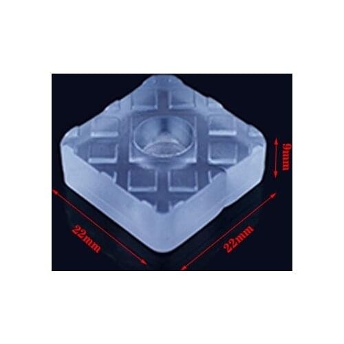 Square Chair leg pad 22x22mm Height 9mm thickened leg feet pad end floor protect scratch home furniture damper Clear transparent