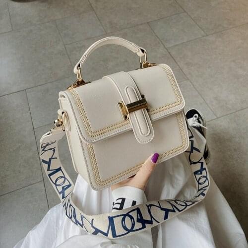 Small Bag Female New Solid Color Drawstring Handbag Handbag Fashion One Shoulder Messenger Small Square Bag Tide