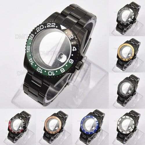 Miyota 8215/8205 case Fit ETA2836 NH36 NH35 40mm sapphire glass silver case oyster bracelet Mingzhu DG2813/5833 Back Transpar