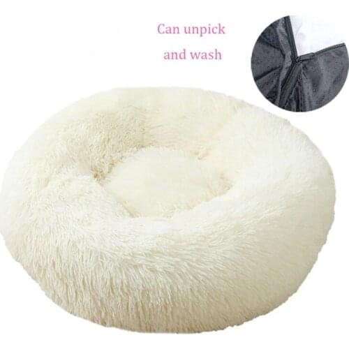 Multi-color Long Plush Dog Cats Nest Washable Kennel Pet Bed Winter Warm removable Cat Pad Pet Mat Large Size Cute Functional