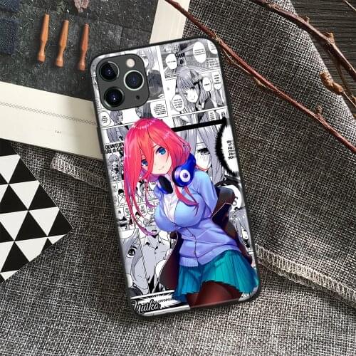 Miku Nakano 5Toubun No Hanayome Anime Soft Silicon Glass Phone Case for IPhone SE 6s 7 8 Plus X Xr Xs 11 12 Mini Pro Max Samsung