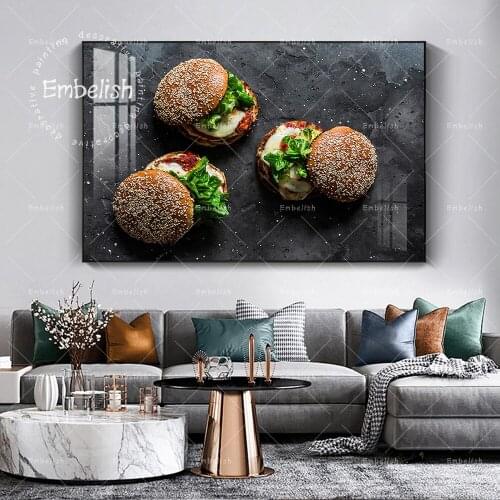 Embelish Grilled Chicken Tomato Grain Burger Food Wall Pictures For Living Room Kitchen Home Posters HD Spray Canvas Paintings