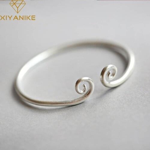 XIYANIKE Newly Arrived 925 Sterling Silver Creative Geometric Bracelets & Bangles Charm Women Wedding Party Jewelry Adjustable