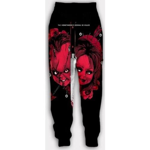 New 3D Printing Bride of Chucky Fashion Men Women Tracksuits Crewneck Hip Hop Pants Plus Size S-7XL Streetwear