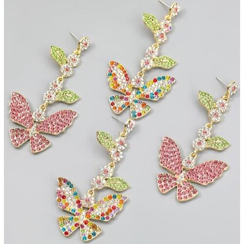 Pauli Manfi Fashion Metal Acrylic Butterfly Earrings Womens Popular Exaggerated Dangle Earrings Party Accessories