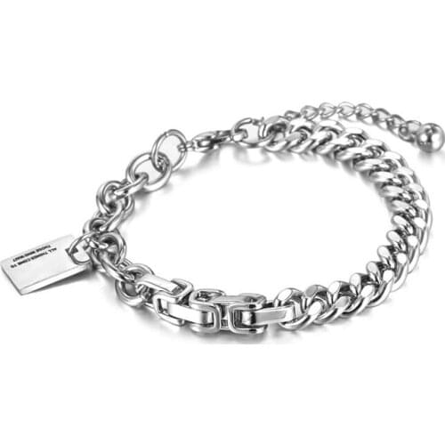 NANDESI High Quality Stainless Steel Braided Bracelet Bangle Men Hip Hop Party Rock Jewelry