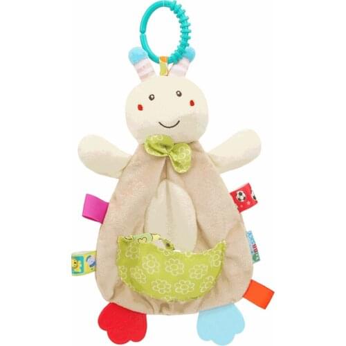 Plush Rattle Appease Toy Teether Soft Blanket Stuffed Sleep Soothe Toy Multifunction Cute Novelty Lovely Calm Doll
