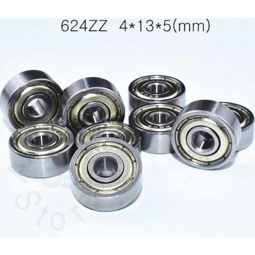 Carbon steel 624 624ZZ 4*13*5(mm) 10pieces bearing bearings metal Sealed Bearing Economical practical