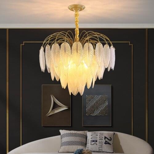Postmodern light luxury crystal living room chandelier Nordic minimalist luxury bedroom dining room led chandelier lighting