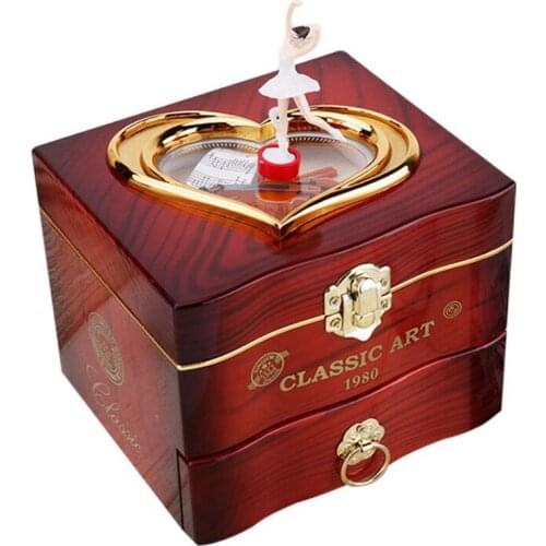 Practical Dancing Ballerina Music Box Plastic Jewellery Box Girls Carousel Hand Crank Music Box Mechanism Gift