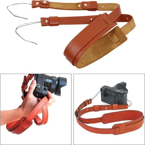 Adjustable Camera Neck Straps, Cowhide Shoulder or Neck Strap for SLR/DSLR Cameras Women Men Safety Anti Dropping Rope Lanyard