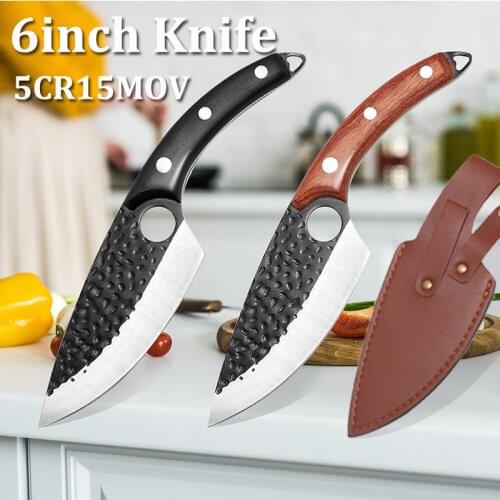 Chef Knife Forged Stainless Steel Butcher Knife Serbian Style Cleaver Knife for Meat Bone Fish Fruit Vegetables Kitchen Knife