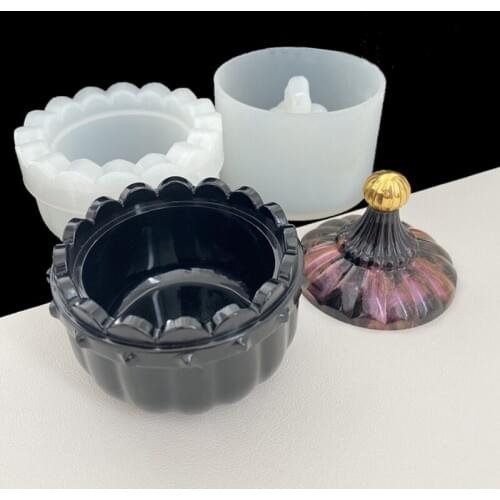 Round jewelry box / storage box silicone mold, epoxy resin, plaster, cement hand mold, decoration tool