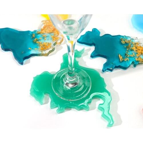 DIY Seven Continents Map Coaster Resin Molds Oceania Africa Europe Asia Map Silicone Tray Fruit Cup Mat Epoxy Resin Mold