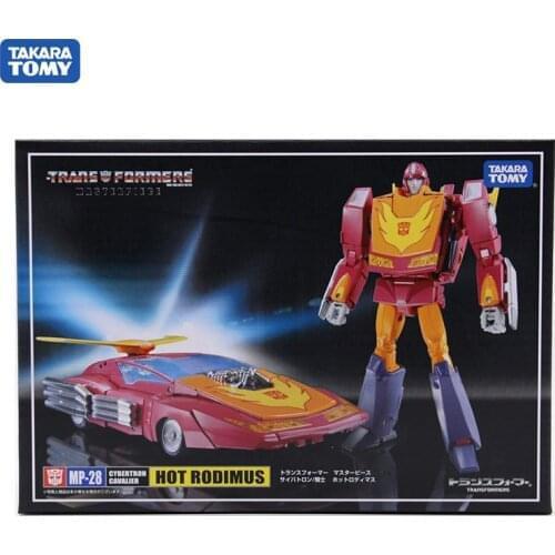 Takara tomy transformation mp28 hot rod car metal part 18cm rodimus prime action figure toys robot deformation kids gifts