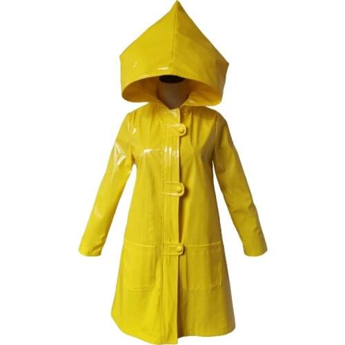 Game Little Nightmares 2 Cosplay Six PU Leather Yellow Raincoat Uniform Costume Halloween Party Outfit Trench Coat