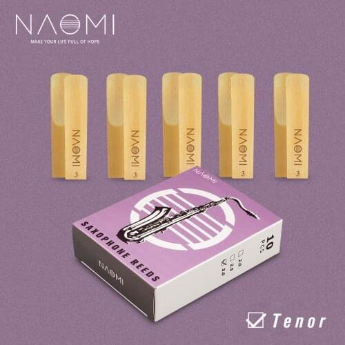 NAOMI 10pcs/1pack NS-09 Select Jazz Tenor Sax Reeds Unfiled Strength 3 Strength Medium Saxophone Reeds