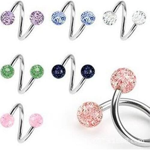 Multi-Role Flash ball Helix Piercing Body Piercings Nose Ring Eyebrow Nail Belly Button Rings Women 2016 Pirsing Ombligo 2 PCS