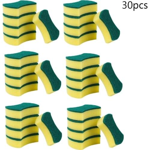 30pcs Dishwashing Sponge Kitchen Nano Emery Magic Clean Rub Pot Rust Focal Stains Sponge Removing Kit Cleaning Brush Sponges