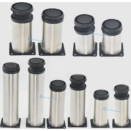 4 pcs / lot 80 100 120 150 200mm Adjustable Legs Cabinet Furniture Stainless Steel for Kitchen Table Desk Feet with Screw