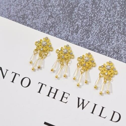 5Pcs/3 Crystal Dangle -Clear Crystal Stone Hollow Rhombus Connector Nail Charm 15-17mm Dangle Charm Metal Dangle Rhinestone,2111