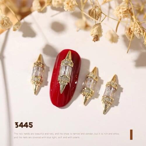5pcs sharp zircon drill metal nail art decorations Extended fingernail alloy nail accessories professional nail art supplies
